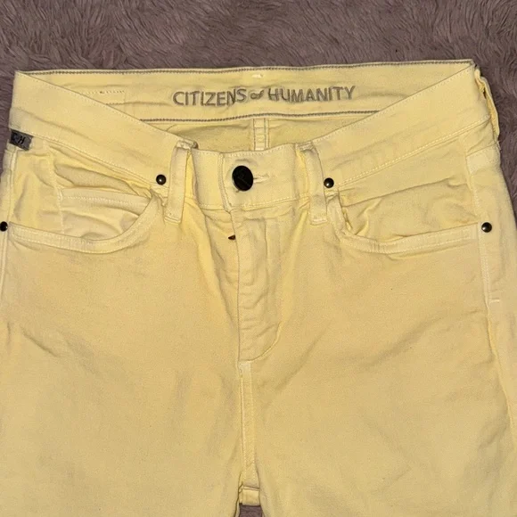 Citizens Of Humanity pastel light Yellow Skinny Jeans size 26 women’s pants - Picture 4 of 8